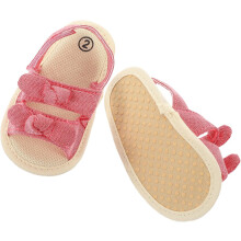 Sandalen für Lauflernschuhe mit weicher Sohle, rutschfest, leicht, pfirsichfarben, Größe 12, geeignet für Babys von 0-1 Jahr