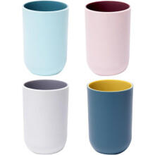 Lot de 4 gobelets à brosse à dents simples et légers en TPR PP résistant à l'usure.