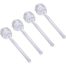 4 Stück Honigrührstäbchen aus Silikon, Honiglöffel aus lebensmittelechtem Glas mit spiralförmigem Ende, komplett verpackt für Imker und Bäcker