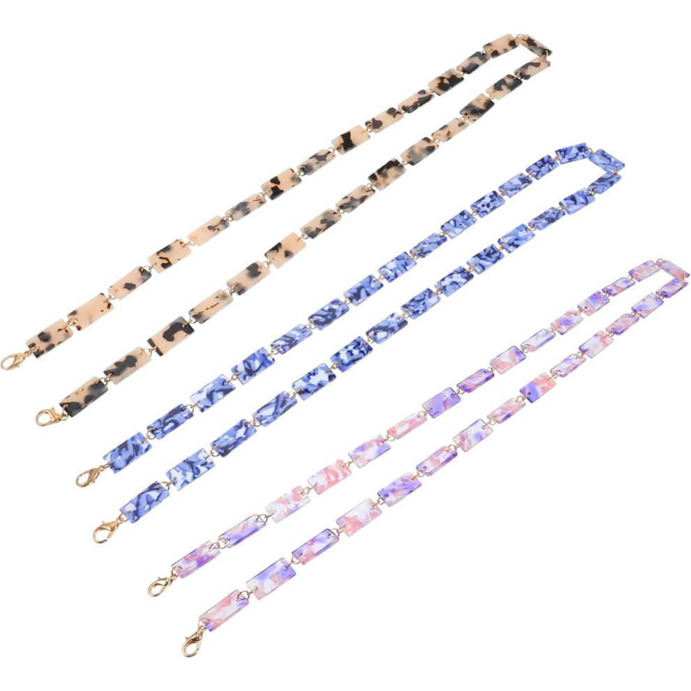 Hkhbjs 3Pcs Glasses Chain Acrylic Mask Chain Leopard Pattern For Face Mask Lanyards For Daily Use Outdoor Activities