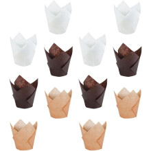 300 caissettes à gâteaux en forme de tulipe, jetables et résistantes à l'huile.