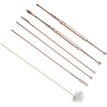 Kit de 6 cuillères auriculaires en acier inoxydable pour l'élimination du cérumen et le nettoyage des oreilles (outils multi-usages).
