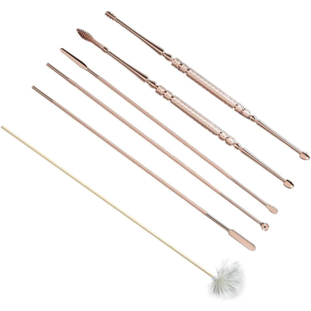Hkhbjs Gold 6Pcs Stainless Steel Ear Spoon Kit For Wax Removal Multipurpose Ear Cleaning Tools