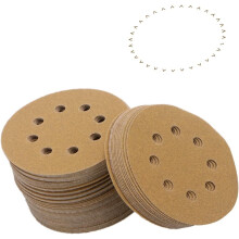 5 Inch 8-Hole Sandpaper Sanding Discs 100PCS Anti-Clog Coating 120 Grit Hook and Loop Pads