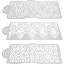 Set van 3 bakvormen en -sjablonen voor taartdecoratie, perfect voor het creëren van nauwkeurige botercrèmeversieringen.