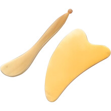 2pcs Scraping Plate Massage Tool Ox Horn Assorted style Increase Body Fluid Flow Easy to Carry Facial Massage