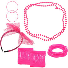 Set composto da cerchietto e guanti, guanti in pizzo anni '80, accessorio per travestimenti, cerchietti per capelli, bomboniera per feste da donna