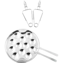 Schnecken-Backplatten-Set aus glattem Edelstahl mit hitzebeständiger Schneckenschale und stabiler Klemme