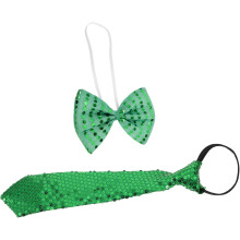 1 set Ierse vlinderdas en stropdas met pailletten, accessoires voor een St. Patrick's Day-feest