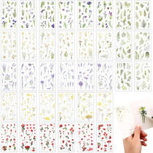 Florale Aufkleber, Scrapbooking-Zubehör, ästhetische Aufkleber, Blumendekorationen für Journaling und Kunsthandwerksprojekte
