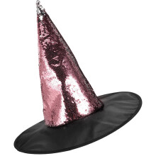 Hexenhut für Cosplay-Partys, Halloween, dekorativer Pailletten-Hexenhut zum Verkleiden