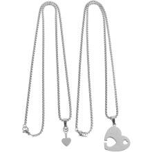 Love Stitching Necklace Couple Matching Metal Pendant Necklace for Lovers Cute for Girlfriend Valentines Day