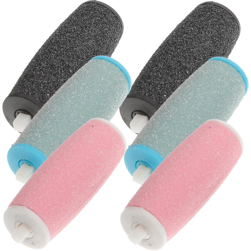 Hkhbjs 6Pcs Foot Pedicure Replacement Roller Heads Hard Coarse Foot Roller Head