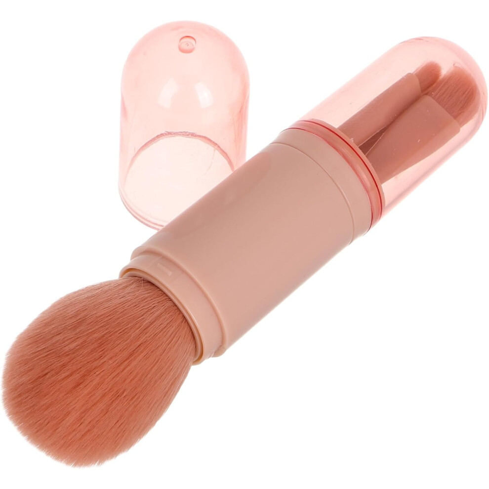 Hkhbjs Pink 4In1 Makeup Brush Set Multifunctional Design With Cover Artificial Fiber And Metal Makeup Brush Applicator