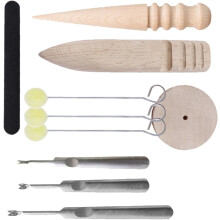 10-teiliges DIY-Lederhandwerkswerkzeugset, Set mit Handnähwerkzeugen, Lederpolierwerkzeugen und Schnitz- und Schleifwerkzeugen
