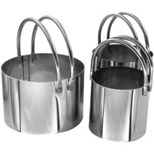 Cookie Cutters with Handle Easy Demoulding and Safe Use 5pcs Round Stainless Steel Biscuit Cutter Mold