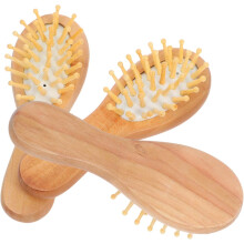 Haarbürste mit Mini-Kamm und Holzgriff für Haarstyling, inklusive Massagekamm für Damen