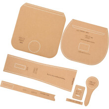 Kit de patron de sac à main en cuir pour la création de portefeuilles, comprenant des outils, des matrices de découpe et des accessoires.