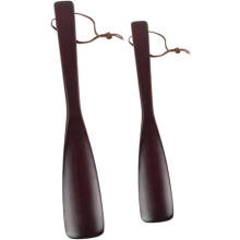 2 Stück Schuhanzieher aus Holz für bequemes Anziehen der Schuhe, langer Griff, Material: Holz