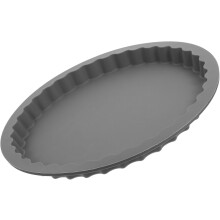 Moule à pizza rond en silicone, surface lisse, résistant aux fissures et réutilisable.