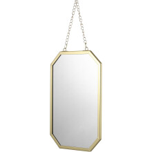 Square Wall Hanging Mirror with Iron Chain Small Rectangular Bathroom Makeup Mirror