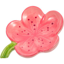 Seifenablage in Blumenform aus Keramik, dekorative Seifenschale, einfache Montage, rosa Design