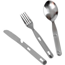 Ensemble fourchette et cuillère de camping portable en acier inoxydable avec conception résistante à l'usure