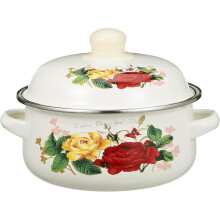 Kreativer, großzügiger Emaille-Kochtopf/Suppentopf, hitzebeständig, ideal zum Kochen zu Hause und zur Verschönerung Ihrer Küche, 1500 ml