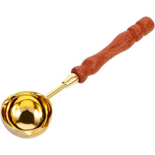 Colher de selagem de cera Vintage com alça de madeira Colher de fusão de cera de selo retro para selos de selo
