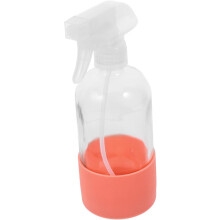 Nachfüllbare Glas-Sprühflasche mit rosa Silikonhülle, 500 ml, tragbare kleine Sprühflasche
