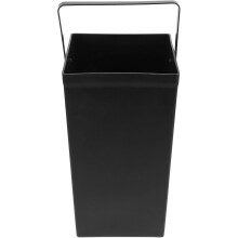 Cubo de basura cuadrado resistente y fácil de limpiar con asa, color negro, con interior para cubo de basura.