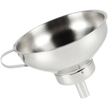 Entonnoir passoire en acier inoxydable avec poignée, facile à nettoyer, pour la cuisine et les bars.