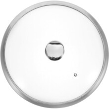 Tapa de acero inoxidable para olla, tapa de vidrio templado para fundir queso, 34 cm, color plata.