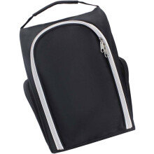 Sac à chaussures de golf portable pour 1 paire, en nylon résistant à l'usure, idéal pour les voyages, noir, design sobre.