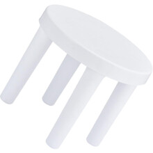 Taburete ligero de plástico antideslizante con diseño apilable para guarderías y oficinas.