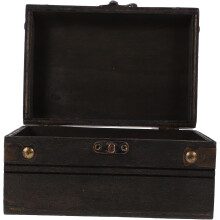 Vintage Piratenschatzkiste mit Zahlenschloss, Holzbox zur Aufbewahrung und Präsentation von Schmuck