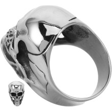 Vintage Gothic Punk Edelstahl-Totenkopfring für Herren Skelett-Fingerschmuck