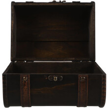 Schmuckkästchen mit Griff, Aufbewahrungsbox im Retro-Antik-Stil, Schatztruhe aus Holz