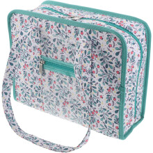 Bolsa organizadora de herramientas de bordado multicapa con asa, color azul lago.