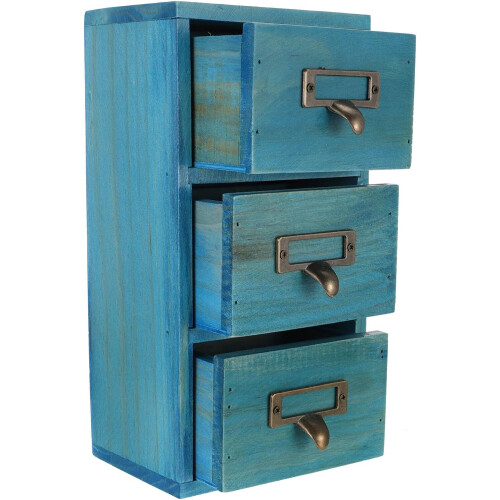 Boîte de rangement multifonctionnelle en bois à poser sur une table, avec compartiments