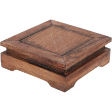Support de théière en bois massif pour statue décorative bouddhiste, socle en bois et pierres en céramique