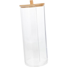 Kosmetik-Wattebox mit Bambusdeckel, eleganter Haushaltsorganizer, einfach zu verwenden