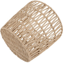 Corbeille à papier tressée style champêtre, en corde et fer, légère et économique.