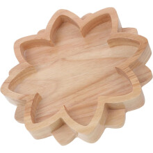 Dekorative Lotus-Tabletts aus Holz für Zuhause und Hotel, beigefarbenes Holz mit Kristallakzenten