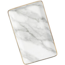 Plateau de toilette en céramique multifonctionnel avec motif marbre, agréable au toucher et surface lisse