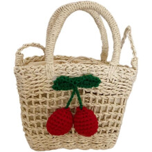 Kirschstrohtasche, gewebte Tragetasche für Mädchen und Jungen, Partygeschenke, Widerstandsfähigkeit