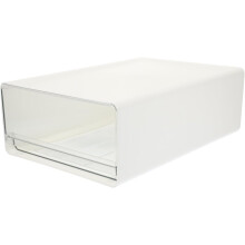 Schreibtisch-Aufbewahrungsbox, praktisches Aufbewahrungscase, stapelbar, Schubladendesign, weiß, aus robustem Material, schlichtes Design