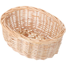 Cesta multiusos para servir, cesta para pan, ligera, portátil, ovalada, de mimbre natural tejido a mano, Rusti