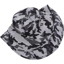 Sommerhatt med bred brem, bøttehatt for fiske, UV-beskyttelse, nakkeklaff, utendørs, strand, menn, kvinner, grå