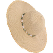 Cappello da spiaggia in paglia a tesa larga da donna, traspirante e leggero, ideale per l'estate.
